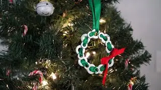 DIY Washer Wreath Ornament - Making A Wreath Ornament With Stainless Steel Flat Washers and Ribbon