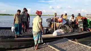 When the boat reaches the shore ।।   Abeder Ghat ।।  Padma river ।।