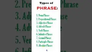 phrase types in english | pgrase types in grammar | types of phrase | phrase types | english grammar