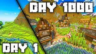 1000 Day's In My Cozy Minecraft Forever World Riverside Village