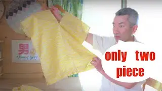 138🧵[sewing vlog]長方形の布２枚縫うだけPart２エスニック風シャツ/ブラウスHow to sew a shirt/only two pieces of cloth