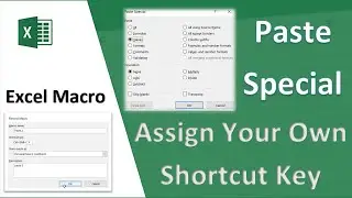 Assign Shortcut Key for Paste Special Values | Excel Macro | Shortcut Key