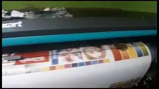 Roland RT-640 imprimiendo despues de  correccion  de vaciado de tintas.