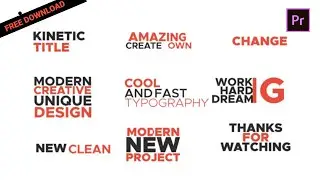 Kinetic Typography Titles★ in Premiere Pro CC🔥 No Plugins Required★ Free Download✅