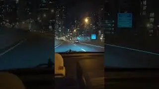 Driving through downtown Toronto on Gardiner