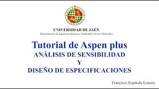 ASPEN PLUS Análisis de sensibilidad y diseño de especificaciones
