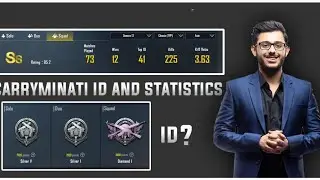 Carryminati PUBG ID AND STATISTIC #CARRY 🔥#MAFIAYT