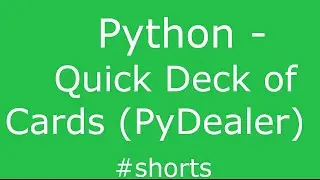 Python Deck of Cards (PyDealer) #Shorts