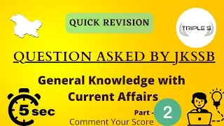 General Knowledge with Current Affairs || Part 2 - Questions Asked in CBT Exams || Quick Revision