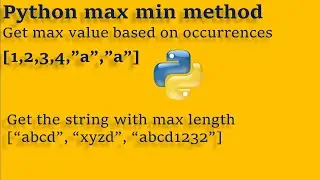 Python max min method in हिन्दी video 28