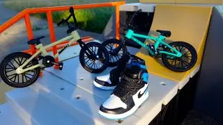 BMX Finger | Found Tech Deck Ramp and BMX Finger Bikes | Tricks On BMX Finger | Mini Nike