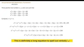 An algebra problem from Harvard-MIT mathematics tournament.