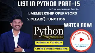 57.Python List Membership Operators & clear() Function Explained! 🚀 | Python Basics