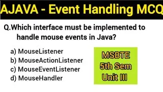 Event Handling in Advanced Java|Advanced Java MCQ Questions and Answers|AJAVA 22517