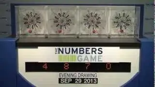 Evening Numbers Game Drawing: Sunday, September 29, 2013