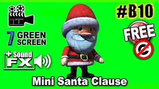 Mini Santa Clause Green Screen 3D