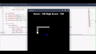 Python Turtle make a Snake Game  very easily step by step Tutorial