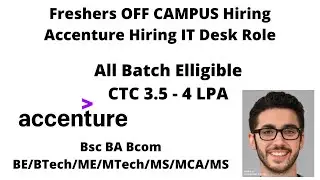 Accenture Hiring IT Service Desk Role | Full time Job | BTech BE ME MTech Msc BSc