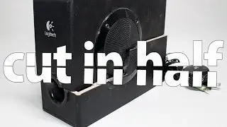 Subwoofer cut in half with waterjet