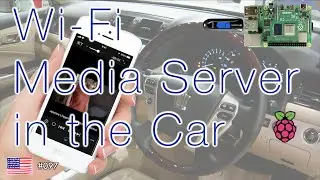 RaspberryPi in the car.   Media streaming over Wi-Fi hotspot.