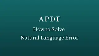 How to Solve Natural Language Error
