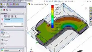 Flow Study of  Fluid in a Pipe and Cut Plot In SolidWorks