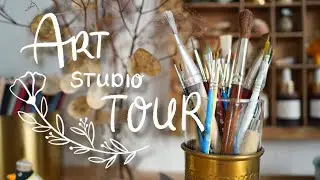 Cozy Art Studio Tour & Organization Ideas 🐧 skandi and mid-century modern