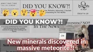 Did You Know?! A Meteorite Crashed in Africa with TWO New Minerals!