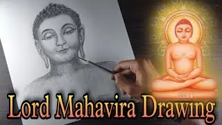 Lord Mahavira Drawing  (Jainism) | Bhagwan Mahavir | Art Animesh