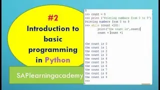 Python Tutorial 2: Introduction to basic programming in python and simple examples in python
