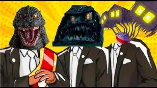 Godzilla Vs Monster House Vs Triple House Head - Coffin Dance Meme Cover