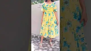 #Ajio Trending Floral Dress 600rs #yellowdress #ajiohaul #dresseshaul #floraldress #shorts #telugu