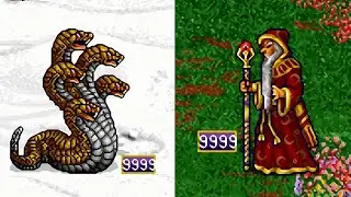 9999 Hydras vs 9999 Mages - Heroes of Might and Magic 2 Battle (No Kiting)