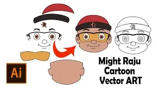 vector art cartoon illustrator | Might Raju | cartoon art | illustrator cartoon tutorial