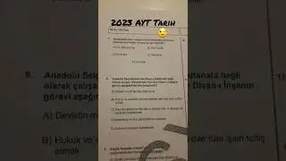 Ayt Tarih 2 adet çıkmış soru cevap sizde