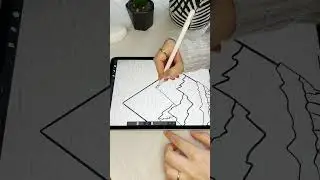 Procreate Art -  Broken Mountain Drawing |