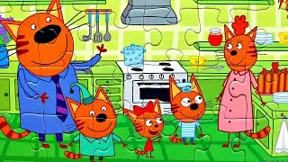 Three Cats - play puzzles for kids THREE CATS in the Kitchen - puzzle from the cartoon three cats