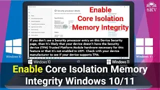 How to Enable Core isolation Memory integrity Feature On Windows 10/11 | Turn On Memory integrity