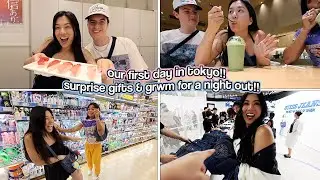 OUR FIRST DAY IN TOKYO!! Surprise Gifts & GRWM For A Night Out!!