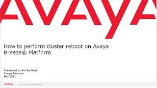 How to perform cluster reboot on Avaya Breeze® Platform