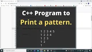 34. C++ Program to print the inverted half pyramid using numbers