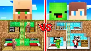 Mikey and JJ vs Villagers BUNKER Survival Battle in Minecraft (Maizen)