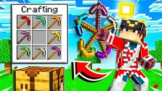 JE FUSIONNE TOUTES LES PIOCHES DANS MINECRAFT !