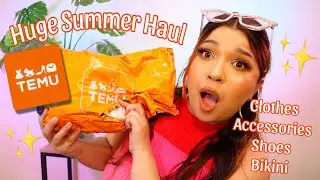 HUGE SUMMER TEMU HAUL | SHOES ACCESSORIES AND SWIMSUITS