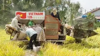 máy cắt việt nam tự chế chạy vượt lầy khỏi chê động cơ yanmar 4T120