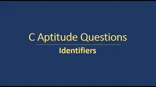 C Aptitude Questions || Series 1