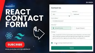 Build a Responsive Contact Form with React and Tailwind CSS | Full Validation & Error Handling