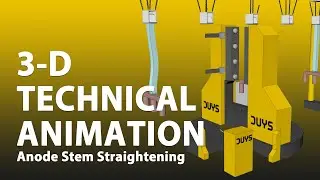 3D Technical Animation Video to explain how an Anode Stem Straightening Machine works - South Africa
