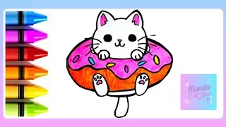Cómo dibujar un GATO dentro de una DONA 😺+🍩