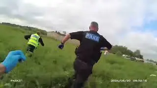 Police chase man through field of STINGING NETTLES 😫